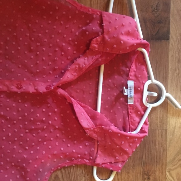 Sheer summer button down top - Picture 1 of 3